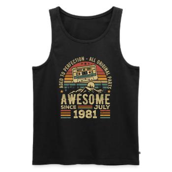 1981 Juli | Jahrgang Juli 1981 | Juli 1981 - Männer Premium Bio Tank Top - Schwarz - Vorne - Michal (187cm)