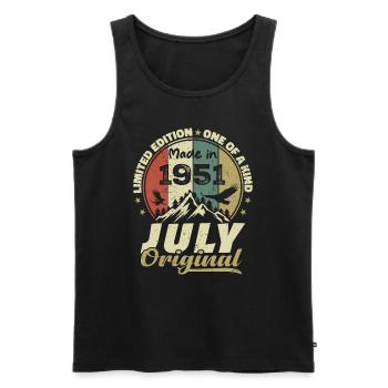 Juli 1951 Geburtstagsgeschenk 1951 Juli 1951 - Männer Premium Bio Tank Top - Schwarz - Vorne - Michal (187cm)