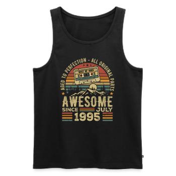 1995 July | Born in July 1995 | July 1995 - Men's Premium Organic Tank Top - black - Front - Michal (187cm)