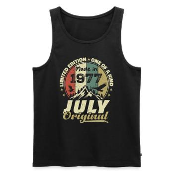 July 1977 Birthday Gift 1977 July 1977 - Men's Premium Organic Tank Top - black - Front - AI Model Male 178 light (178cm)