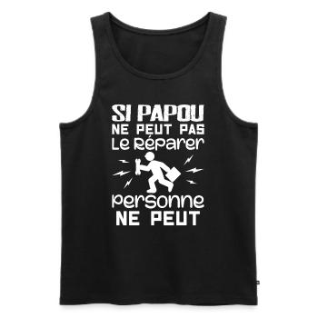 Wenn Papua es nicht reparieren kann, kann es niemand - Männer Premium Bio Tank Top - Schwarz - Vorne - AI Model Male 178 light (178cm)