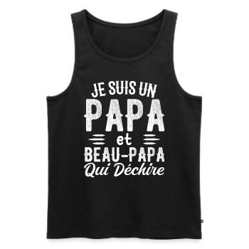 I'm a Dad and Stepdad Who - Men's Premium Organic Tank Top - black - Front - Michal (187cm)