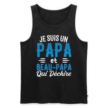 I'm a Dad and Stepdad Who - Men's Premium Organic Tank Top - black - Front - Michal (187cm)