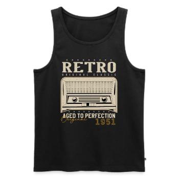 Retro 1951 Geburtstagsgeschenk 1951 Jahrgang 1951 - Männer Premium Bio Tank Top - Schwarz - Vorne - Michal (187cm)