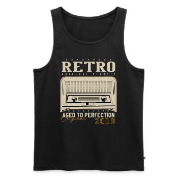 Retro 2018 Birthday Gift 2018 Vintage 2018 - Men's Premium Organic Tank Top - black - Front - Michal (187cm)