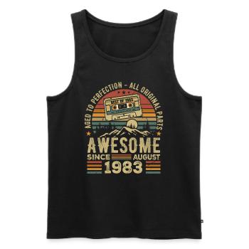 Born in August 1983 Birthday Gift August 1983 August - Men's Premium Organic Tank Top - black - Front - Michal (187cm)