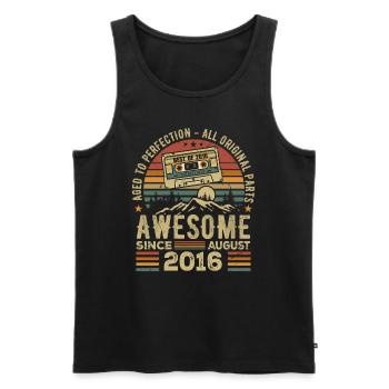 Born in August 2016 Birthday Gift August 2016 August - Men's Premium Organic Tank Top - black - Front - Michal (187cm)