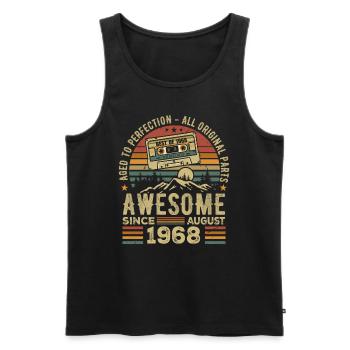 Born in August 1968 Birthday Gift August 1968 August - Men's Premium Organic Tank Top - black - Front - Michal (187cm)