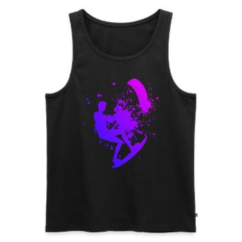 Kitesurf Kitesurf Cerf-volant Femmes Hommes Kitesurf - Débardeur bio Premium Homme - noir - Devant - Michal (187cm)