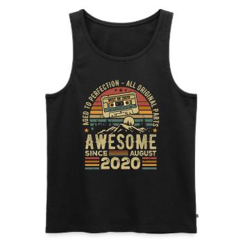 Geboren im August 2020 Geburtstagsgeschenk August 2020 August - Männer Premium Bio Tank Top - Schwarz - Vorne - AI Model Male 178 light (178cm)