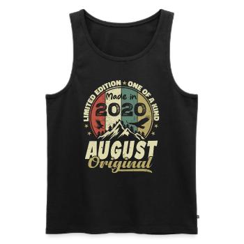 August 2020 Jahrgang 2020 August Geburtstagsgeschenk - Männer Premium Bio Tank Top - Schwarz - Vorne - AI Model Male 178 light (178cm)