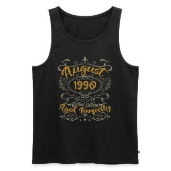 August 1990 August Geburtstagsgeschenk 1990 August 1990 - Männer Premium Bio Tank Top - Schwarz - Vorne - Michal (187cm)