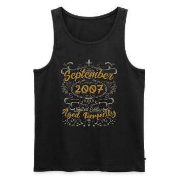 Legends September 2007 | Gift September 2007 - Men's Premium Organic Tank Top - black - Front - Michal (187cm)