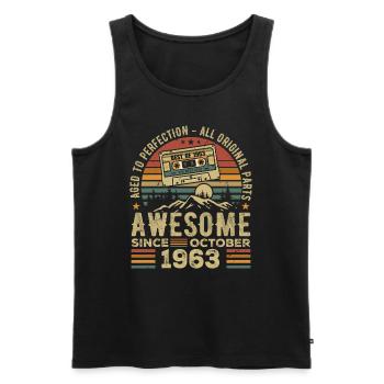 October 1963 Birthday Gift October 1963 - Men's Premium Organic Tank Top - black - Front - Michal (187cm)