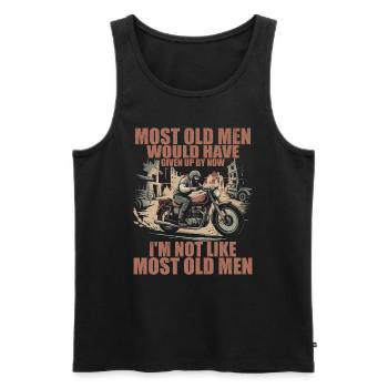 Motorcycles I'm Not Like Most Old Men Motorcycle - Débardeur bio Premium Homme - noir - Devant - Michal (187cm)