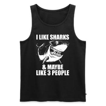 Funny Shark Design For Men Women Kids Shark Lover - Débardeur bio Premium Homme - noir - Devant - Michal (187cm)