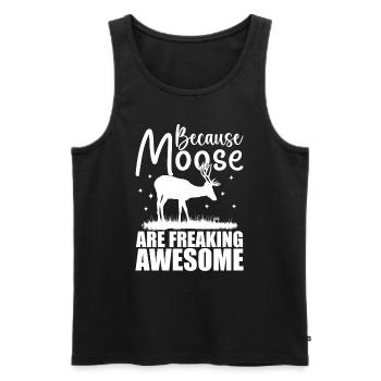 Because Moose Are Freaking Awesome | Moose Lover - Men's Premium Organic Tank Top - black - Front - AI Model Male 178 light (178cm)