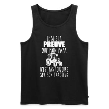 Beweis, dass mein Papa Traktor | Bauer Papa - Männer Premium Bio Tank Top - Schwarz - Vorne - AI Model Male 178 light (178cm)
