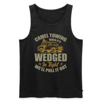 Camel Towing Adult Humor - Men's Premium Organic Tank Top - black - Front - AI Model Male 178 light (178cm)