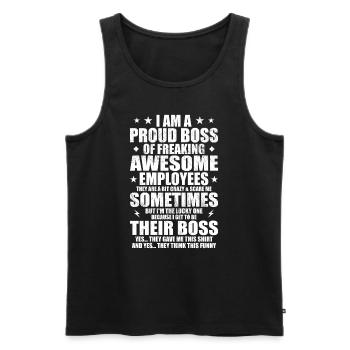 Humor, Cool Quotes, Father's Day - Men's Premium Organic Tank Top - black - Front - Michal (187cm)
