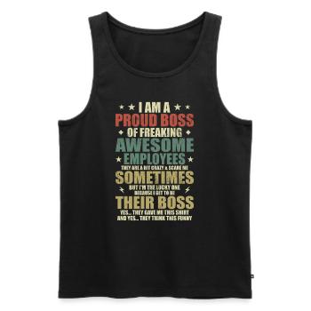 Humor, Cool Quotes, Father's Day - Men's Premium Organic Tank Top - black - Front - Michal (187cm)