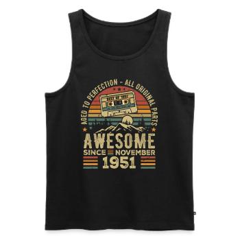 Awesome Since November 1951 Gift November 1951 - Men's Premium Organic Tank Top - black - Front - Michal (187cm)
