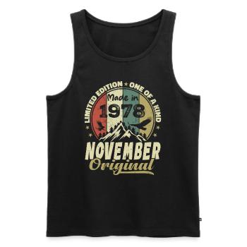 November 1978, November 1978 Geburtstagsgeschenk - Männer Premium Bio Tank Top - Schwarz - Vorne - Michal (187cm)