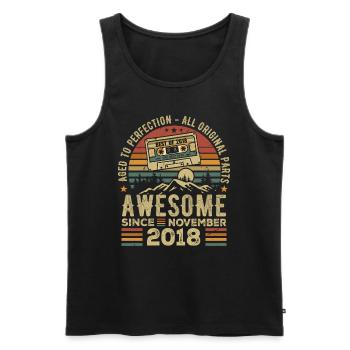 Awesome Since November 2018 Gift November 2018 - Men's Premium Organic Tank Top - black - Front - AI Model Male 178 light (178cm)