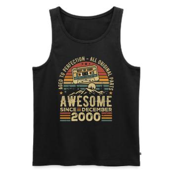 Birthday December 2000 | December 2000 Gift - Men's Premium Organic Tank Top - black - Front - Michal (187cm)