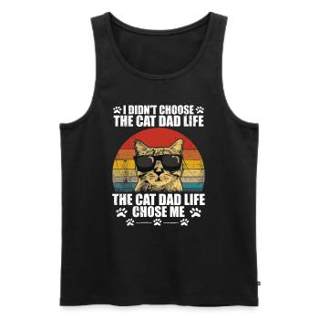 I didn't choose the cat dad life - Débardeur bio Premium Homme - noir - Devant - AI Model Male 178 light (178cm)
