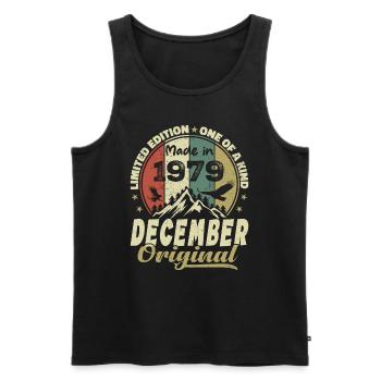 Vintage Cadeau Anniversaire Rétro - Décembre 1979 - Débardeur bio Premium Homme - noir - Devant - Michal (187cm)