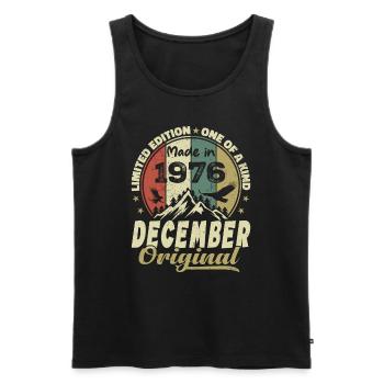 Vintage Retro Jubiläumsgeschenk - Dezember 1976 - Männer Premium Bio Tank Top - Schwarz - Vorne - AI Model Male 178 light (178cm)