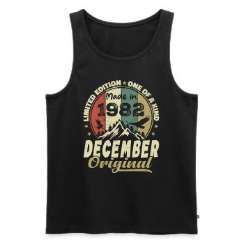 Vintage Cadeau Anniversaire Rétro - Décembre 1982 - Débardeur bio Premium Homme - noir - Devant - Michal (187cm)