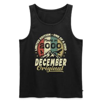 Vintage Retro Geburtstagsgeschenk - Dezember 2000 - Männer Premium Bio Tank Top - Schwarz - Vorne - AI Model Male 178 light (178cm)