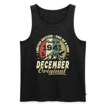 Vintage Cadeau Anniversaire Rétro - Décembre 1941 - Débardeur bio Premium Homme - noir - Devant - Michal (187cm)