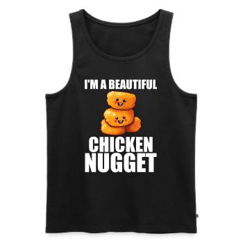Cute Chicken Nugget For Women Chicken Nugget Lover - Débardeur bio Premium Homme - noir - Devant - AI Model Male 178 light (178cm)
