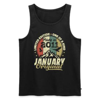 Birthday January 2011 - Original January 2011 - Men's Premium Organic Tank Top - black - Front - Michal (187cm)