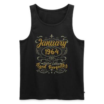 January Birthday Gift Born In January 1964 - Men's Premium Organic Tank Top - black - Front - Michal (187cm)
