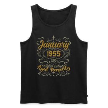 January Birthday Gift Born In January 1955 - Men's Premium Organic Tank Top - black - Front - Michal (187cm)