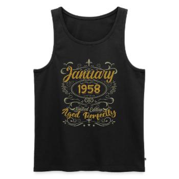 January Birthday Gift Born In January 1958 - Men's Premium Organic Tank Top - black - Front - Michal (187cm)