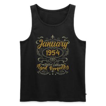 Janvier Cadeau D'anniversaire Nées En Janvier 1954 - Débardeur bio Premium Homme - noir - Devant - Michal (187cm)