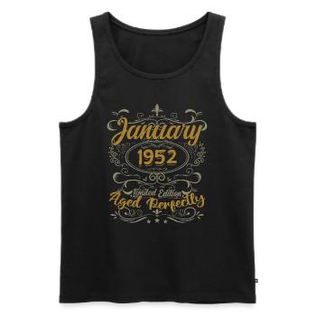 Janvier Cadeau D'anniversaire Nées En Janvier 1952 - Débardeur bio Premium Homme - noir - Devant - Michal (187cm)