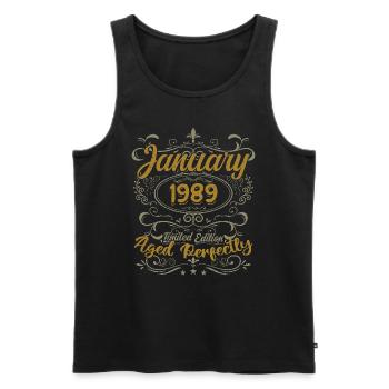 January Birthday Gift Born In January 1989 - Men's Premium Organic Tank Top - black - Front - Michal (187cm)