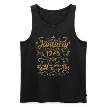 January Birthday Gift Born In January 1975 - Men's Premium Organic Tank Top - black - Front - Michal (187cm)