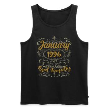 January Birthday Gift Born In January 1996 - Men's Premium Organic Tank Top - black - Front - Michal (187cm)