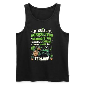 Farmer Tractor Farmers I am a farmer - Men's Premium Organic Tank Top - black - Front - Michal (187cm)