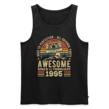 February 1995 Retro 1995 Anniversary February 1995 - Men's Premium Organic Tank Top - black - Front - Michal (187cm)