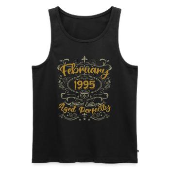 Idée cadeau février 1995 anniversaire février 1995 - Débardeur bio Premium Homme - noir - Devant - Michal (187cm)