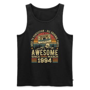 March 1994 Birthday Gift March 1994 March 1994 - Men's Premium Organic Tank Top - black - Front - Michal (187cm)