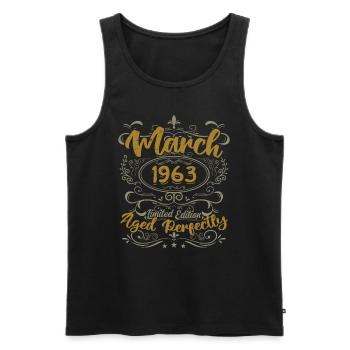 March 1963 Birthday Party Gift | March 1963 - Men's Premium Organic Tank Top - black - Front - Michal (187cm)